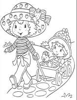 coloriage charlotte tire une charette